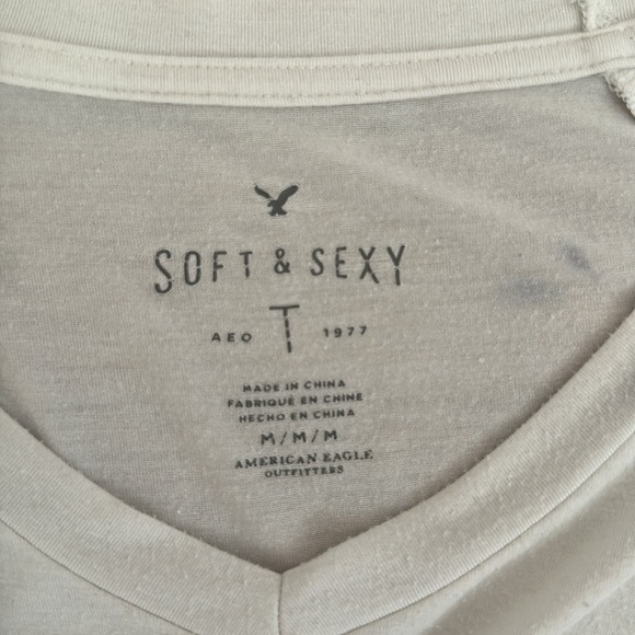 American Eagle Outfitters tie-dye white and grey soft &sexy tee - Picture 2 of 3